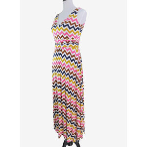 Boden US 2P Sienna Jersey Maxi Dress Chevron Stripe Multicolor J0614